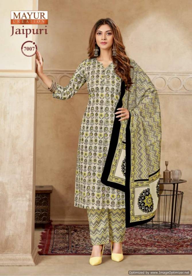 Jaipuri Vol 7 By Mayur Printed Pure Cotton Dress Material Wholesale Market In Surat